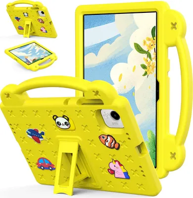 Produktbild von Schutzhülle für Honor Pad X9A 11,5 2025 Niedliche Hülle für Kinder, Stoßfest mit Griff und Ständer Gelb