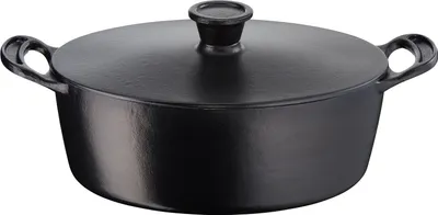 Produktbild von Tefal Jamie Oliver E21246, 4,64 l, Rund, Schwarz, Eisenguss, Eisenguss, Keramik, Gas, Halogen, Induktion, Versiegelte Platte