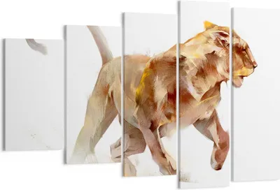 Produktbild von Bild auf Leinwand - Leinwandbild - Tier Abstraktion - 150x100cm - Wand Bild - Wanddeko - Leinwanddruck - Bilder - Kunstdruck - Wanddekoration - Leinwand bilder - Wandkunst - EG150x100-3967