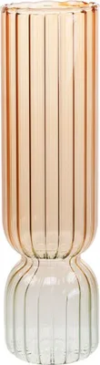 Produktbild von Glasvase Braun Klar Deko Mini Retro Vintage Vase Ø5cm H18cm Kerzenhalter