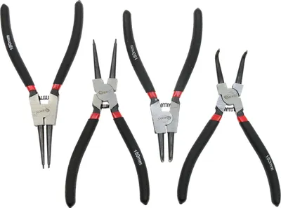 Produktbild von 4-er Set Seegeringzangen Sicherungsringe Satz Sprengringzangen 18cm/7"