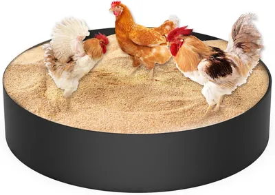Produktbild von Sandbad Huhn, Hühnerstallzubehör, 25 x 5,9'', einstellbare Größe mit 10 Nägeln, bodenlos für Hühner, Enten, Truthähne, Verwendung im Freien