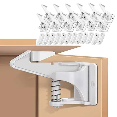 Produktbild von 12 Pack Kindersicherung Schrank Baby Sicherheit Schrankschloss Weiß