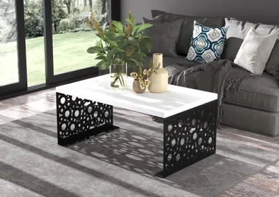 Obrázek produktu pro Designový konferenční stolek PETRIS - černý / bílý