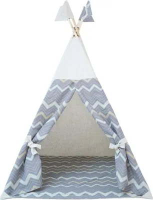 Produktbild von Tipi Zelt für Kinder Leinen Baumwolle | Spielzelt Tipi Kinderzelt Kinderzimmer Teepee Wigwam zelt mit Spielmatte