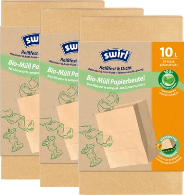 Produktbild von Swirl -Müll-Papier-Beutel 10L 10 Stück (3er Pack)