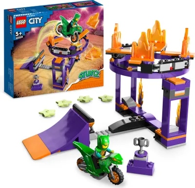 Produktbild von LEGO City Stuntz 60359 Sturzflug-Challenge 2in1 Action Set mit selbstfahrendem Dinosaurier-Motorradspielzeug und Stunt Rider, Geburtstagsgeschenk für Kinder, Jungen, Mädchen ab 5 Jahre