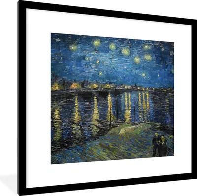 Produktbild von MuchoWow® Gerahmtes Poster Van Gogh - Brücke - Alte Meister 40x40 cm - Poster mit Schwarzem Bilderrahmen Wandposter Rahmen Foto Bilder - Poster - Plakat im Rahmen