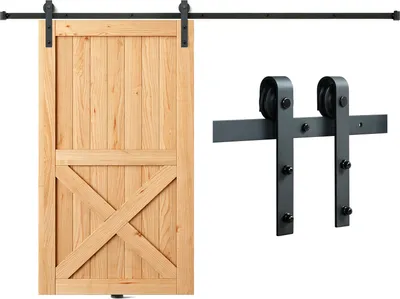 Produktbild von VEVOR 244cm okucie do drzwi przesuwnych System drzwi przesuwnych w kształcie litery J z 2-częściowymi szynami Udźwig 150kg Tor jezdny Idealny do drzwi przesuwnych o grubości 32-45mm, szerokość drzwi 1,12-1,32m