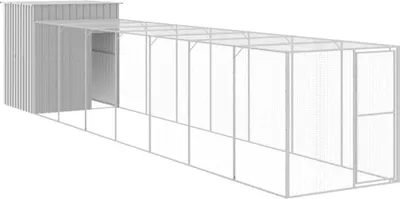 Obrázok produktu pre vidaXL Klietka pre kurčatá s výbehom svetlosivá 165x863x181 cm oceľ pozinkovaná