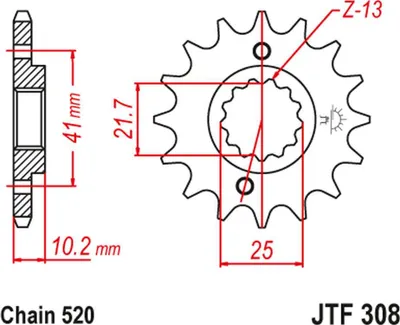 Obrázok produktu pre JT Ritzel 520 16T JTF308.16
