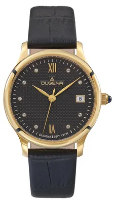 Produktbild von Dugena 4461086 Damenuhr Florenz Lederband Schwarz / Gold