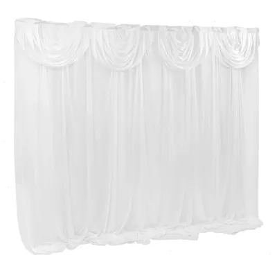Image de Rideau de fond transparent - Dimensions : 300 x 300 cm - Tulle transparent - Décoration pour mariages et fêtes - Fond de studio photo - Blanc pur
