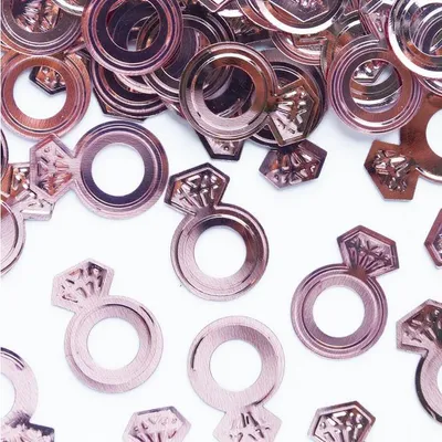 Image de Anneaux décoratifs confettis or rose 15g