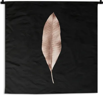 Produktbild von MuchoWow® Wandteppich Wandbehang Blatt - Gold - Rosa 150x150 cm Tapisserie Dekoration Wandtuch - Wohnaccessoires - Modernes
