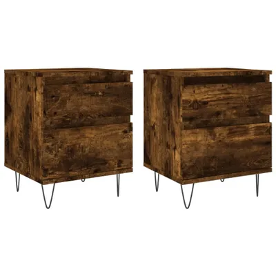 Produktbild von Nachttische 2 Stk. Räuchereiche 40x35x50 cm Holzwerkstoff