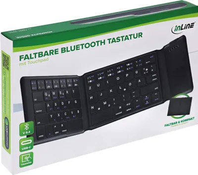 Obrázok produktu pre InLine 55379B, Bezdrôtový, Bluetooth, QWERTZ, Čierna