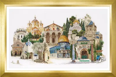 Produktbild von Thea Gouverr Kreuzstich Stickpackung "Jerusalem Zählstoff", Zählmuster, 79x50cm