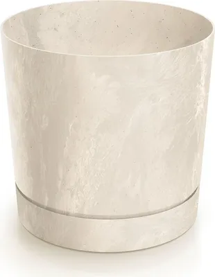 Image de Pot de fleurs TUBOS P BETON EFFECT crème mat 10,8 cm