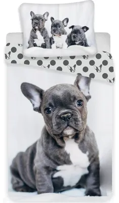 Produktbild von Jerry Fabrics Leinenfoto: Bulldogge 140x200, 70x90 cm