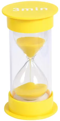 Obrázek produktu pro EDUPLAY 120441 Přesýpací hodiny 3 min, Ø 6,5 x výška 12 cm, žlutá barva