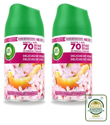 Obrázok produktu pre 2 kusy náplne do automatického osviežovača vzduchu Air Wick Freshmatic, vôňa Letná radosť - 250 ml - balenie