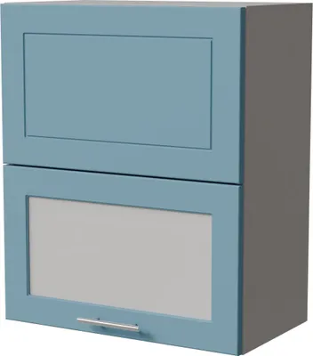 Produktbild von Küchenklapphängeschrank BARI 60cm Hochfaltklappe Glas Farbe wählbar BA-W8BS/60-AV RAL 5024 pastellblau matt grau