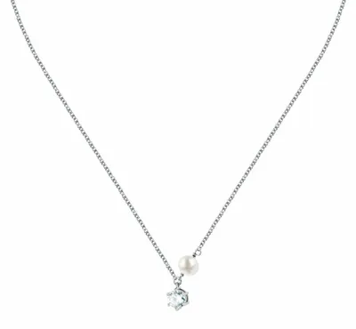 Image de Collier en argent avec perle naturelle et perle en zircone SXU54