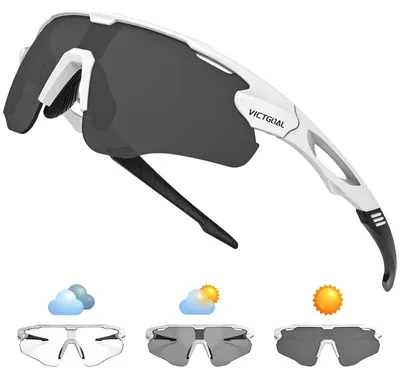Image de Lunettes de vélo Victgoal, unisexes, à verres photochromiques, monture TR90, protection UV400