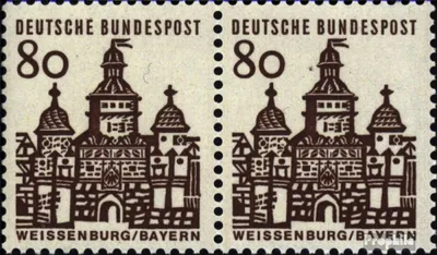 Produktbild von Briefmarken BRD (BR.Deutschland) 1964 Mi 461wP waagerechtes Paar postfrisch Bauwerke