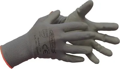 Produktbild von Nylon-Strickhandschuh, Gr. 11, mit PolyurethanBeschichtung, Nahtlose Montagehandschuhe