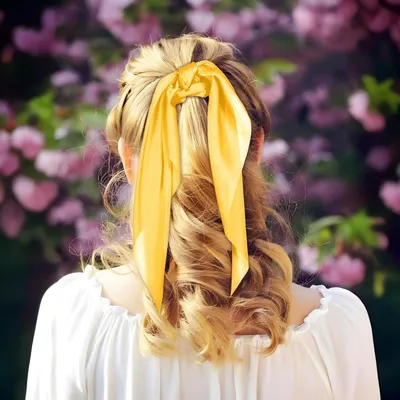 Produktbild von Band-Scrunchie mit Schleife 2 Stück - elegantes Haaraccessoire für Frauen und Mädchen