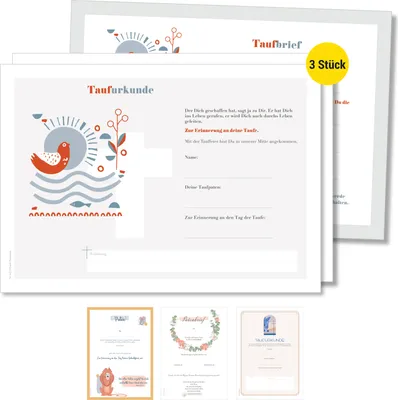 Produktbild von Frank Paperman® | Patenbrief für Taufpaten | 3 Stück in einem Set | Urkunden zur Taufe | Geschenk für Patentante und Patenonkel | Taufbrief Patenkind