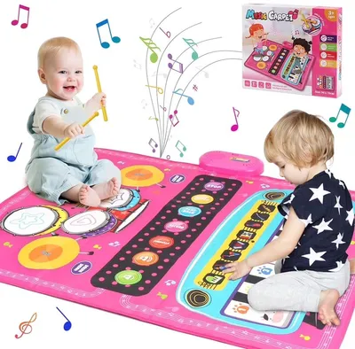 Produktbild von 3-in-1 Musikmatte für Kleinkinder 1–3 Jahre – Tanzmatte, Klavier & Trommel, Lernspielzeug