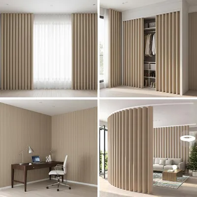 Produktbild von Extra großer Raumteiler Vorhang mit schienen Haken, Khaki Staubvorhang, Sichtschutz Trennvorhänge Schlafzimmer Wohnzimmer, B 254 x H 244 cm
