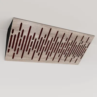 Produktbild von 2er-Pack – Schmale akustische Eck-Bassfalle mit Samtstoff | 23x50x10 cm |Reflexion - Schalldämmung | [WAVE (Horizont) - Sonoma |Bordeaux]
