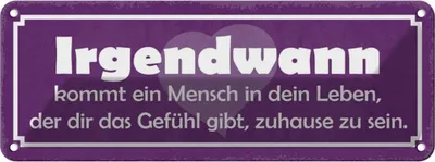 Produktbild von vianmo Blechschild 10x27 cm Irgendwasnn kommt ein Mensch Dekoration Spruch Zitat