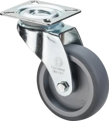 Produktbild von Lenkrolle Rad-Ø 50 mm Tragfähigkeit 50 kg mit Anschraubplatte schwarz