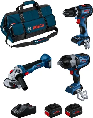 Produktbild von BOSCH Kit BK3014BAG (GDS 18V-1600 HC + GWS 18V-10 + GSB 18V-90 C + 2 x 8,0 Ah ProCORE + GAL18V-160 + HDBAG)