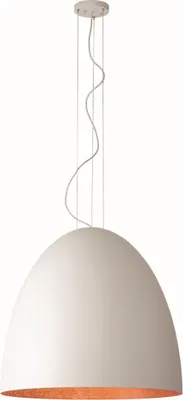 Obrázek produktu pro Závěsné světlo kovové E27 kulaté Ø 75 cm V: max. 350 cm v bílé měděné matné barvě Závěsné světlo