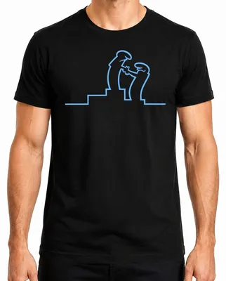 Imagen del producto de Camiseta para hombre con diseño "La Linea Strichmännchen Balum Osvaldo Cavandoli", color , talla S