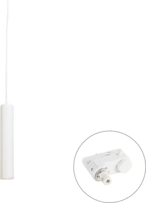 Produktbild von QAZQA Professional - Modern Design-Pendelleuchte I Pendellampe I Hängelampe I Pendellampe I Pendelleuchte I Lampe I Leuchte Weiß inkl. Stromschienenadapter 3-Phasen - 3-Phasen Tuba Small I Wohnzimmer