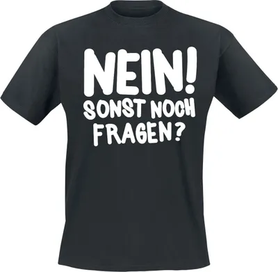 Produktbild von Sprüche T-Shirt Herren Nein! Sonst noch fragen? schwarz XXL