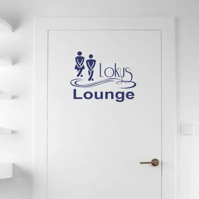 Produktbild von Wandtattoo - Wandaufkleber - Tür-/Wandtattoo "Lokus Lounge" - 60cm x 46cm königsblau - Dekoration Küche Wohnzimmer Wand
