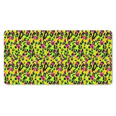 Produktbild von MuchoWow® Schreibtischunterlage Pantherdruck - Muster - Gelb - Neon 80x40 cm - XXL Mauspad - Gaming Mauspad