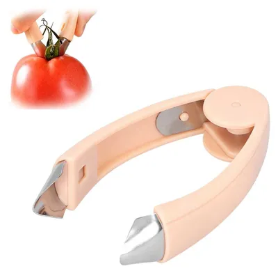 Produktbild von Obst- und Gemüseentkerner - Edelstahl-Stielentferner für Tomaten Erdbeeren Kirschen Kartoffeln Ananas und Karotten - Küchenwerkzeug