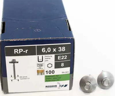 Produktbild von REFABO Plus Bohrschrauben 6,0x38mm, blank, E22, Bimetall, 100 Stück
