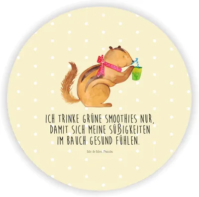 Produktbild von Mr. & Mrs. Panda Kühlschrankmagnet Eichhörnchen Smoothie - Gelb Pastell - Geschenk, magnet für kühlschrank, Lustige Sprüche, fotos, Streifenhörnchen, whiteboardmagnet