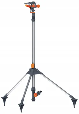 Produktbild von Schmith Impulsregner Sprüh-Dusche auf Standfuß | Rasensprenger zur Gartenbewässerung | Robuster Gartensprenger für Rasen & Beete | Sprenger Sprinkler Rasenbewässerung Premium Regner