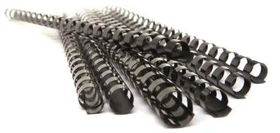 Produktbild von 100x Kunststoff-Binderücken 12mm, bis max. 95 Blatt, Schwarz